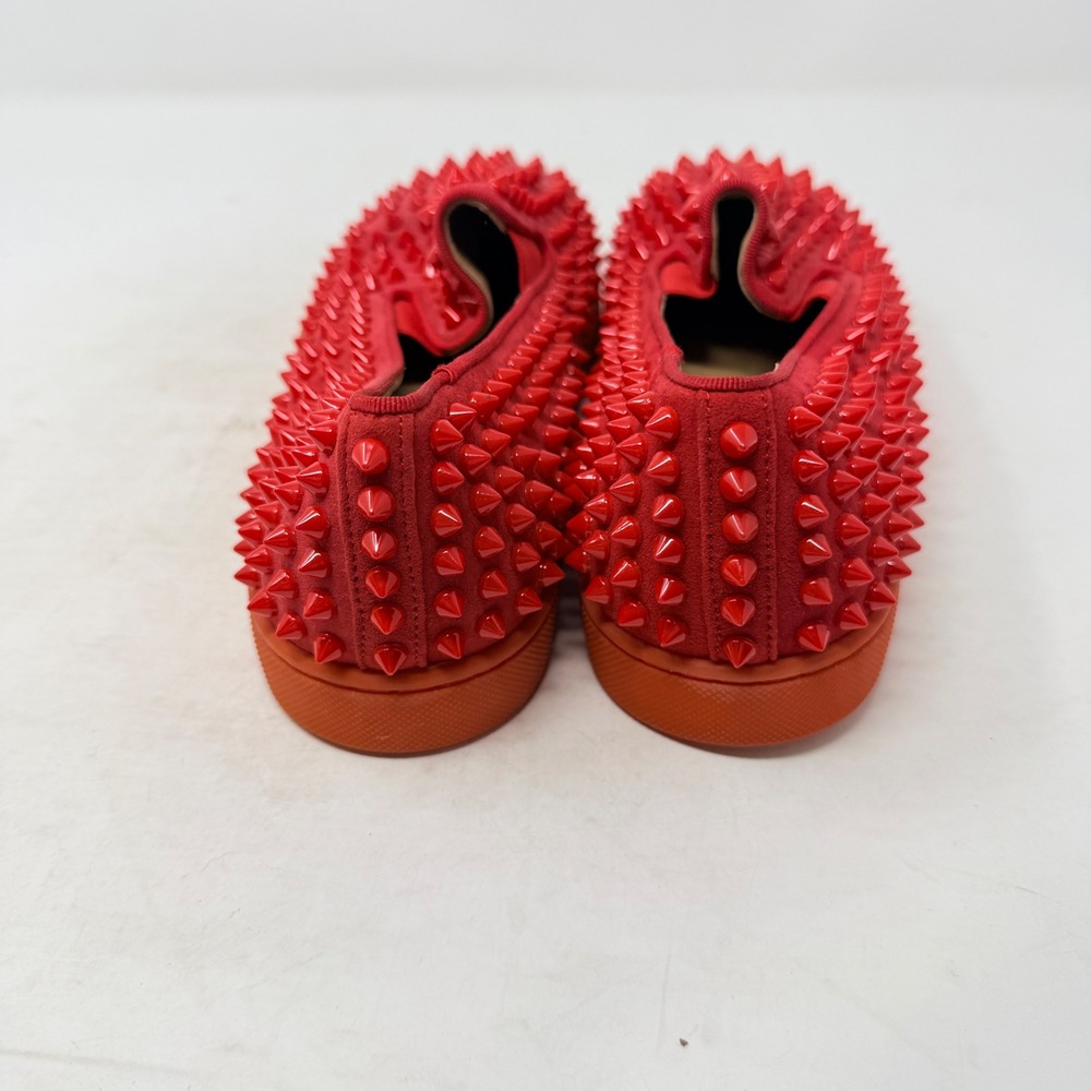 Christian Louboutin Roller Boat Spiked Red Slip On Sneakers Size 10.5 Luxury‎ - Picture 5 of 11